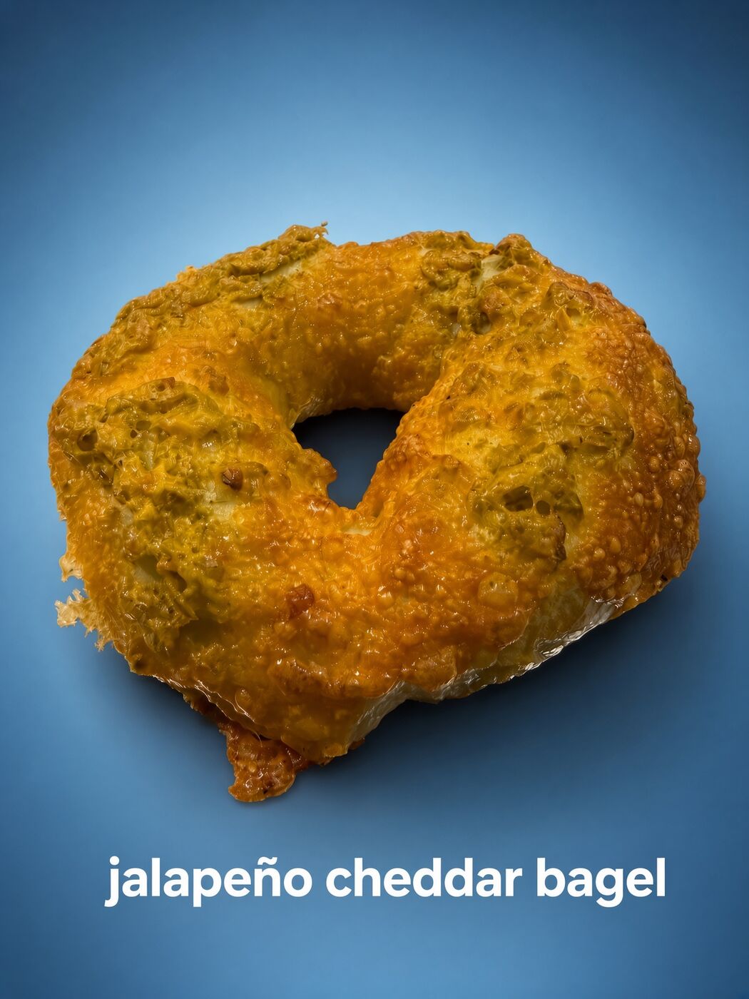 Jalapeño cheddar bagel