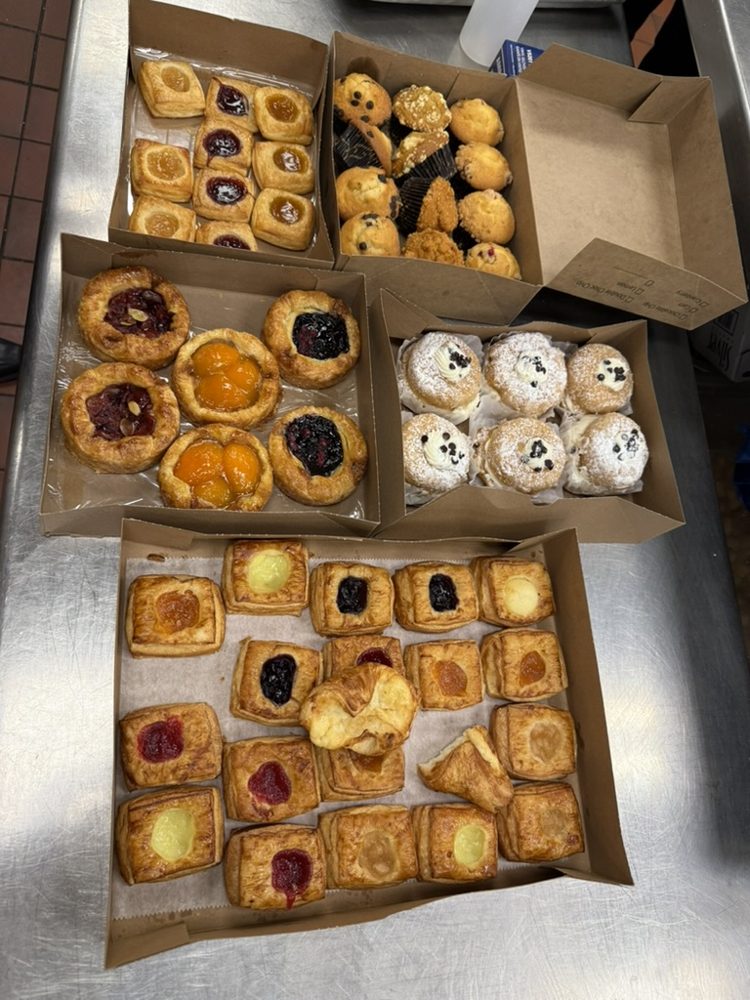 Assorted pastries and muffins